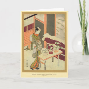 Carte Fille japonaise, à la maison XVIIème siècle