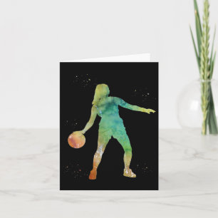 Carte Fille jouant au basket-ball