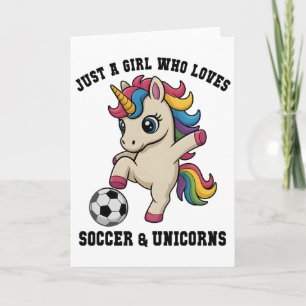 Carte Fille Kawaii Qui Aime Le Football Et Les Licornes