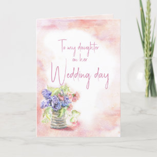 Carte Fille Mariage Jour Aquarelle Floral