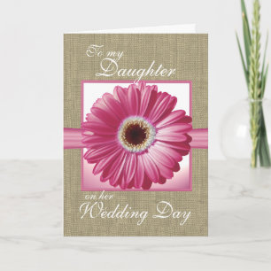 Carte Fille Mariage Jour rose Gerbera