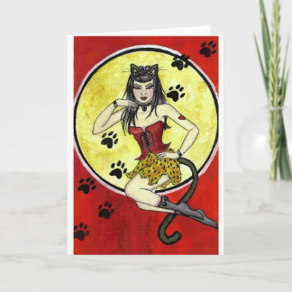 Carte fille "Meow"