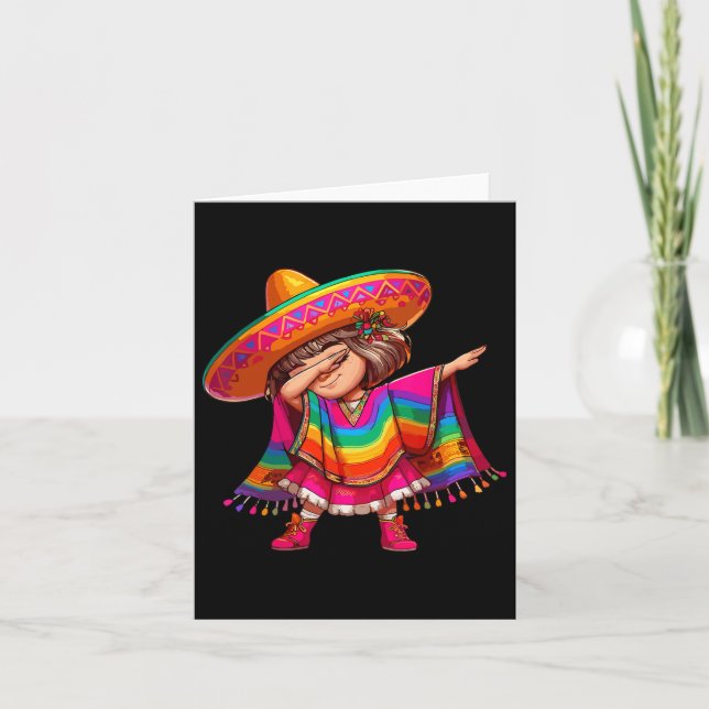 Carte Fille mexicaine Cinco De Mayo Sombrero Latina mexi (Devant)