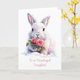 Carte Fille mignonne Doux Joyeux Valentines Jour Lapin