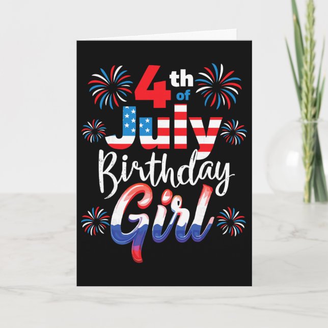Carte Fille née le 4 juillet  (Devant)