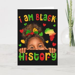 Carte Fille noire afro-américaine enfants afro Mois de l