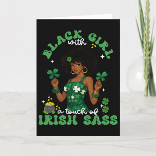 Carte Fille noire avec S irlandais St. Fête de la Saint-