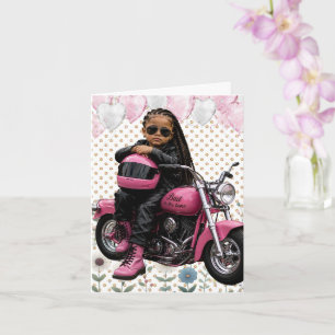 Carte Fille noire longues tresses Mauvais jusqu'à l'os A