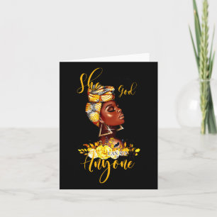 Carte Fille Noire Qui S'Agenouille Avant Que Dieu Puisse