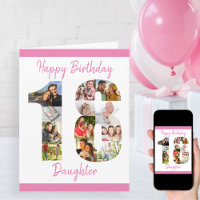 Fille Numéro 18 Photo Collage Gros 18e anniversair