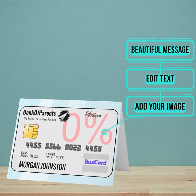 Carte Fille ou Fils Faux Crédit Anniversaire (What parent wouldn't want to give their son or daughter a credit card to max out for their birthday.)