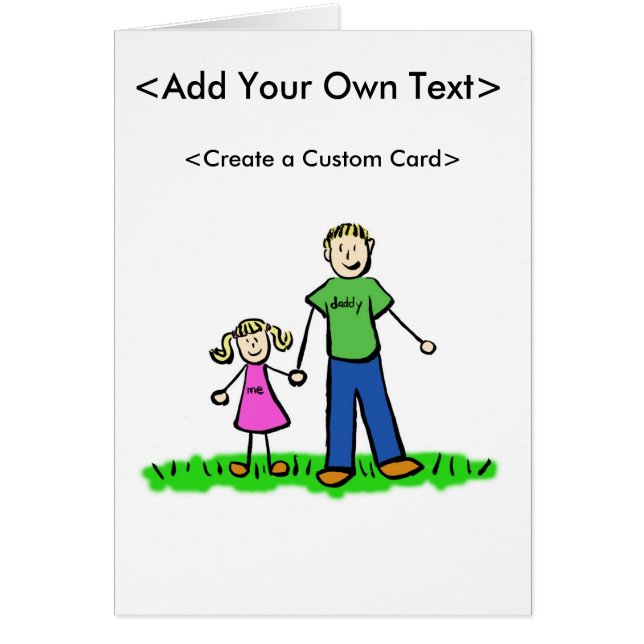 Carte fille papa (blond) (Devant)