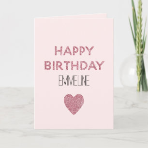 Carte Fille Parties scintillant rose heureux Anniversair