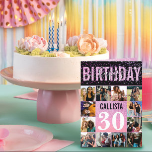 Carte Fille Parties scintillant violet Confetti 12 Photo