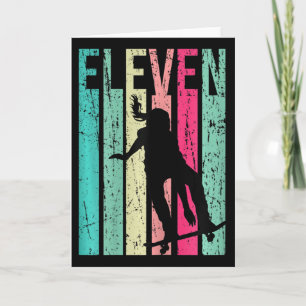 Carte Fille patineuse de 11 ans faisant du skateboard Pa