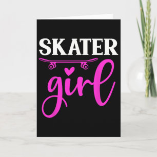 Carte Fille Patineuse Drôle Amateur De Skateboard Patina
