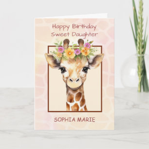 Carte Fille Personnaliser Anniversaire Sweet Safari Jung