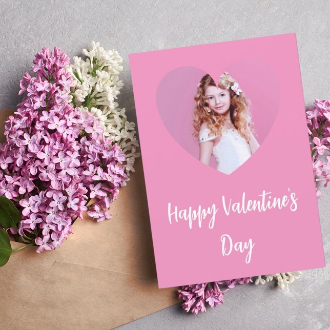 Carte Fille photo rose de la Saint-Valentin (Créateur téléchargé)