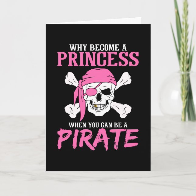 Carte Fille Pirate Cadeau Pirate Fille (Devant)