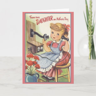 Carte fille pour la fête vintage des mères