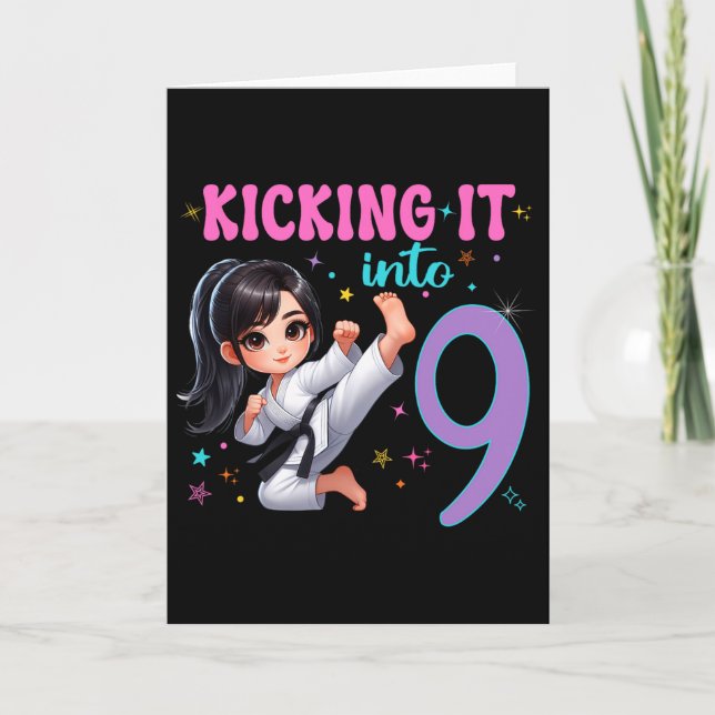Carte Fille pour son 10e anniversaire - Fête d'arts mart (Devant)