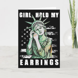 Carte Fille Rétro Tiens Mes Boucles D'oreilles Anti-trum