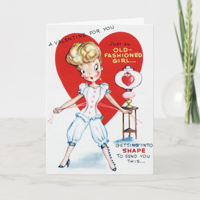 Carte fille Retro Vintage Valentine (Devant)
