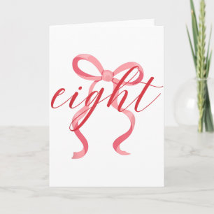 Carte Fille Rose Coquette Nœud 8 Ans 8e Anniversaire Par