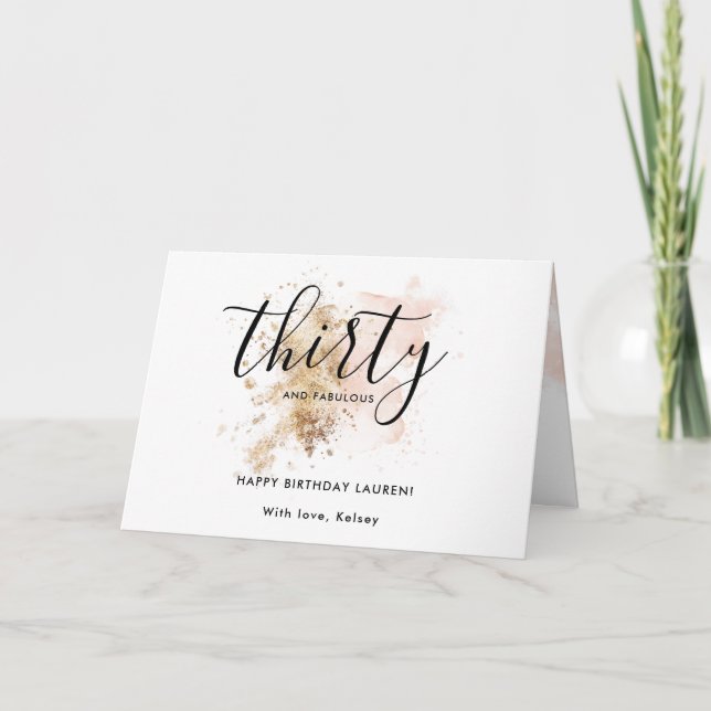 Carte Fille Rose Trente Et Fabuleux 30e Anniversaire (Devant)