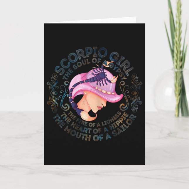 Carte Fille Scorpion Femme L'âme D'une Gitane Anniversai (Devant)