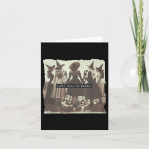 Carte Fille Sera Fille Drôle Sorcière Halloween Vibes Fe