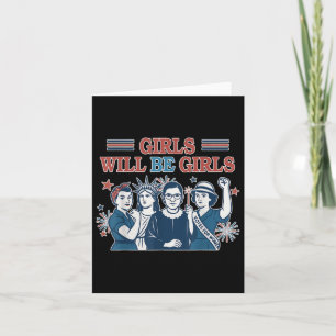 Carte Fille Sera Filles Patriotique Féministe 4 Juillet