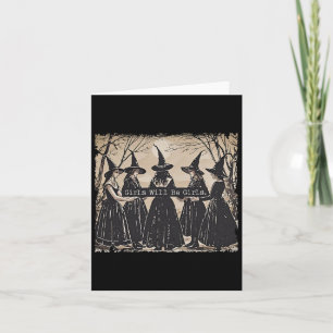 Carte Fille Sera Filles Sorcière Halloween Drôle Witchy