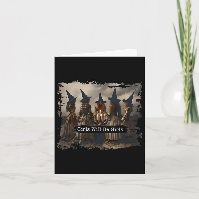 Carte Fille sera Filles Sorcière Sorcière Saison Sombre (Devant)