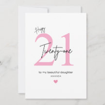 Fille simple personnalisée 21e anniversaire