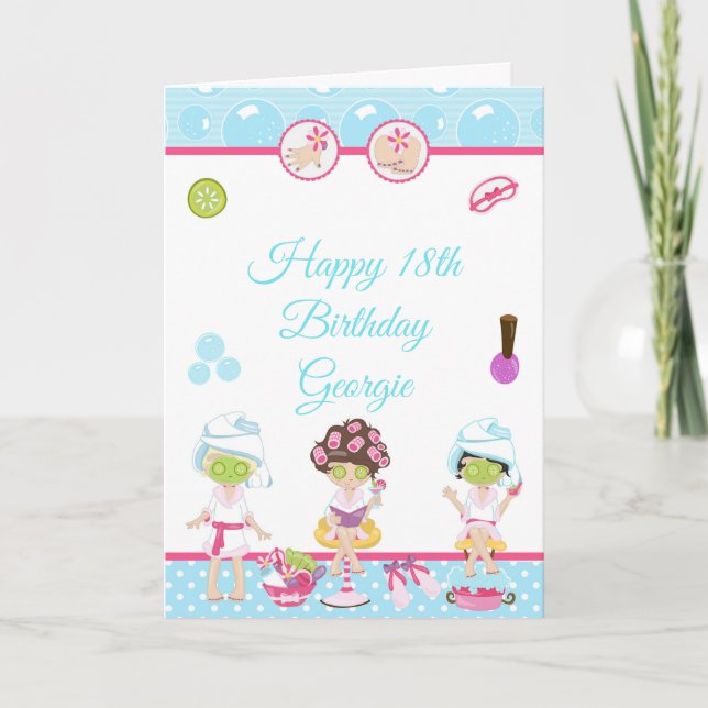 Carte Fille spa Pamper fête d'anniversaire (Devant)