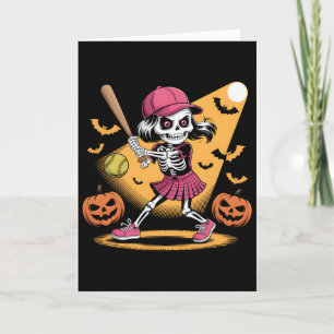 Carte Fille squelette Softll Halloween Citrouilles Et Ts