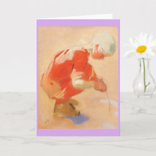 Carte Fille sur le sable, Helene Schjerfbeck (Petite plante)