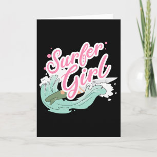 Carte Fille surfeuse faisant du surf