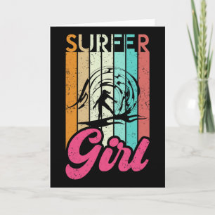 Carte Fille surfeuse planche de surf femmes surf océan r