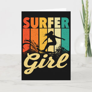 Carte Fille surfeuse - Vagues Entraîneur de surf Planche