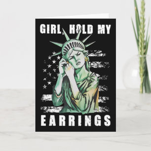 Carte Fille Tiens Mon Boucle D'Oreille Mode Combat Statu