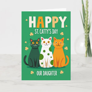 Carte Fille Trèfles Chats