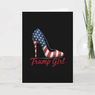 Carte Fille Trump Stilettos Talons Hauts Drapeau América