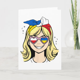 Carte Fille ukrainienne et polonaise à moitié 
