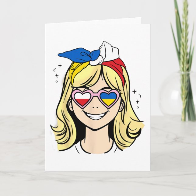 Carte Fille ukrainienne et polonaise à moitié  (Devant)