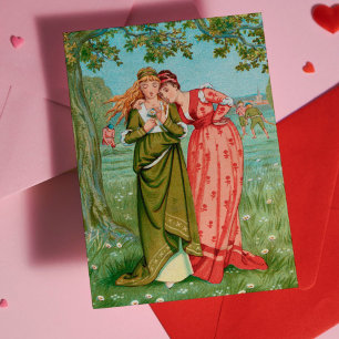 Carte Fille victorienne Galentine's Day mignonne drôle V