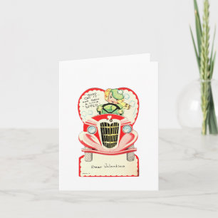 Carte Fille vintage de conduite Valentine