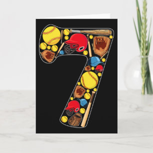 Carte Filles 7ème anniversaire Thème Softll 7 ans Annive