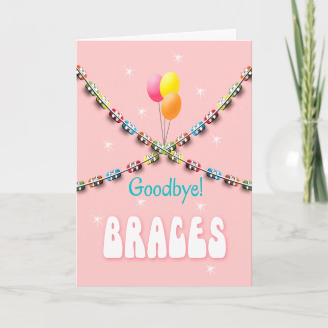 Carte Filles Adieu Braces Bonjour Smile Bracs (Devant)